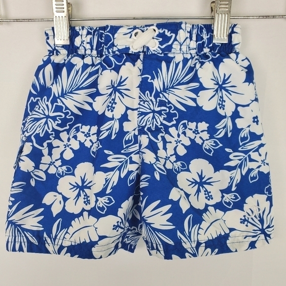 Boy's Ocean Pacific OP Swim Trunks 18 Months Blue/White EUC - Picture 1 of 5
